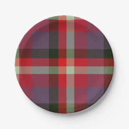 Prato De Papel Plaid Decorativo