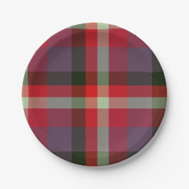 Prato De Papel Plaid Decorativo