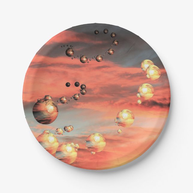 Prato De Papel Planetas Aproximados (Frente)