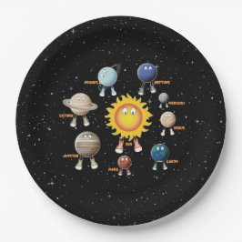 Prato De Papel Planetas e Sistema Solar