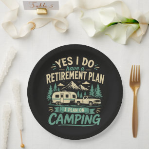 Prato De Papel Plano de Aposentadoria Camping