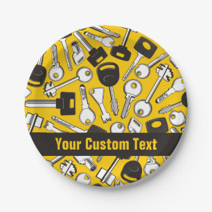 Prato De Papel Plano de Fundo do Conjunto de Chaves