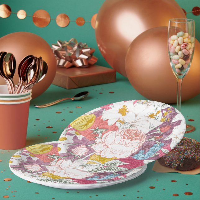 Prato De Papel plate with flowering (Múltiplo)