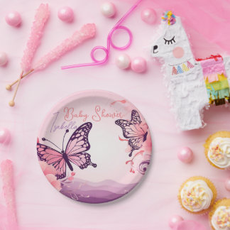 Prato De Papel Plato Baby Shower personalizado