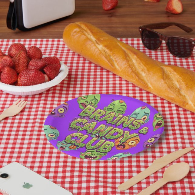 Prato De Papel Playful Monsters Zombies For Halloween (Piquenique)