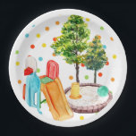 Prato De Papel Playground Happy Birthday Paper Plates Polkadots<br><div class="desc">So cute! This Happy Birthday sticker is perfect for any birthday party. Matching items available.</div>