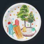 Prato De Papel Playground Happy Birthday Paper Plates Polkadots<br><div class="desc">So cute! This Happy Birthday sticker is perfect for any birthday party. Matching items available.</div>