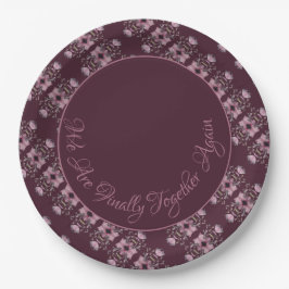 Prato De Papel Plum Purple Com Tipografia Dusty Rosa Script