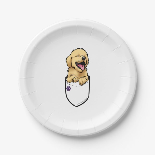 Prato De Papel Pocket Puppiez - Retriever Ouro (Frente)