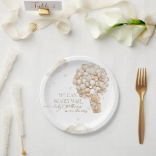 Prato De Papel Podemos Esperar Chá de fraldas neutro por gênero