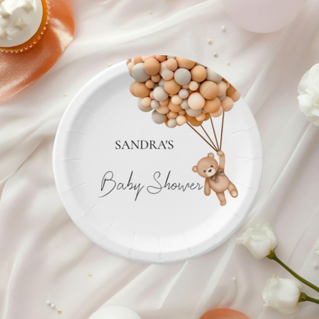 Prato De Papel Podemos Esperar O Balão Do Urso De Teddy (Criador carregado)