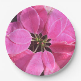 Prato De Papel Poinsettia de Férias Felizes