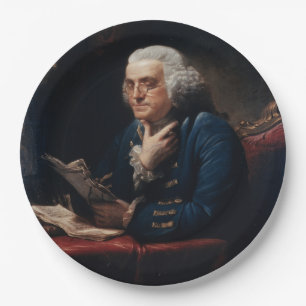 Prato De Papel Polegar Retrato, Benjamin Franklin Pai Fundador