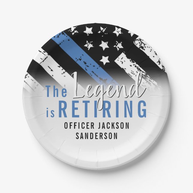 Prato De Papel Polícia de Sinalizador da Linha Azul de Reforma da (Frente)