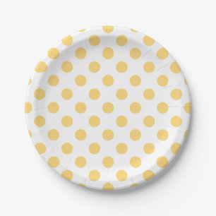Prato De Papel Polkadots amarelos