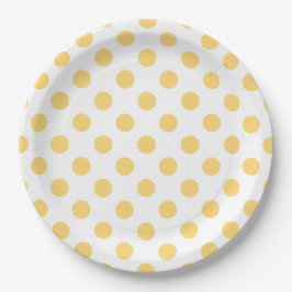 Prato De Papel Polkadots amarelos