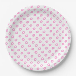 Prato De Papel Polkadots Cor-de-Rosa | Chá de fraldas ou Aniversá