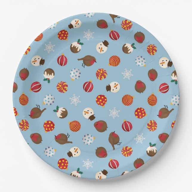 Prato De Papel Polkadots de Natal Ditzy (Frente)