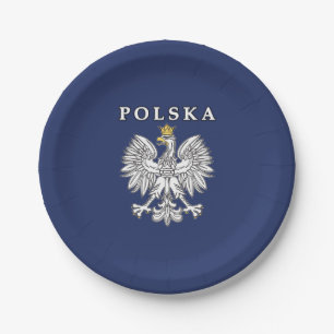 Prato De Papel Polska Com Águia Polonesa