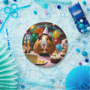 Prato De Papel Pombas-da-índia de nome Blue Bradley com aniversár