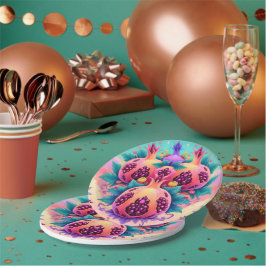 Prato De Papel Pomegranato Colorido