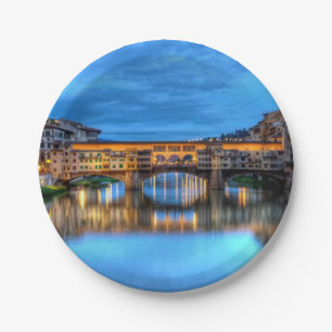 Prato De Papel Ponte vecchio em Florença, Itália