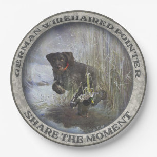 Prato De Papel Ponteiro alemão Wirehaired