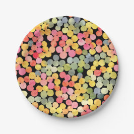 Prato De Papel Pontos de Aquarela abstrato Coloridos