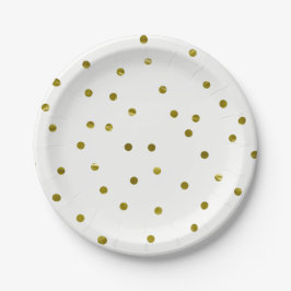 Prato De Papel Pontos de Confete Dourado Falso Folheado Moderno C