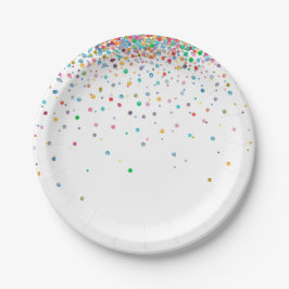 Prato De Papel Pontos felizes dos confetes