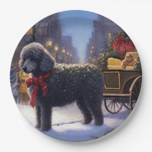 Prato De Papel Poodle Christmas Fesason