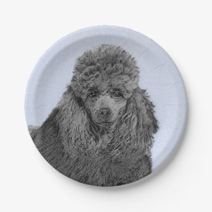 Prato De Papel Poodle Painting Miniature Toy Black