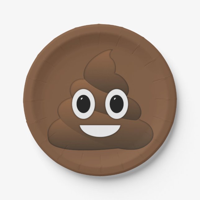 Prato De Papel Poop Emoji Paper Plates, 7" (Frente)