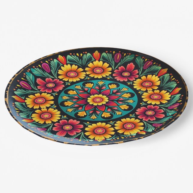 Prato De Papel 💀 Pop Petal Doom Día de los Muertos (Inclinado)