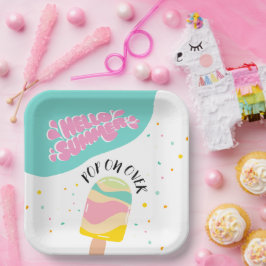 Prato De Papel Pop sobre Festa de aniversário