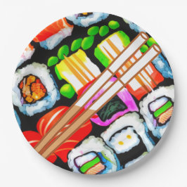 Prato De Papel Pop Sushi
