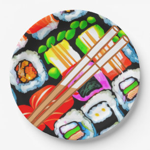 Prato De Papel Pop Sushi