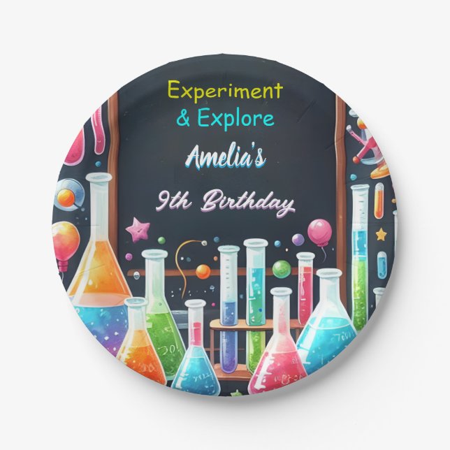 Prato De Papel Por crianças de laboratório divertidas Nerd de Gee (Frente)