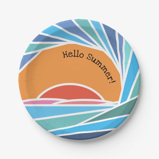 Prato De Papel Pôr do sol na onda de barril (Frente)