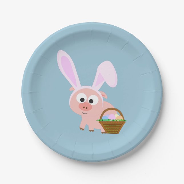 Prato De Papel Porco de Páscoa (Frente)