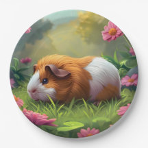 Porco-Guiné Entre Flores Rosa