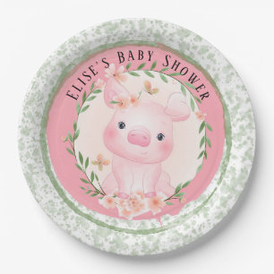 Prato De Papel Porco rosa de Chá de fraldas de Menina de Cuteness