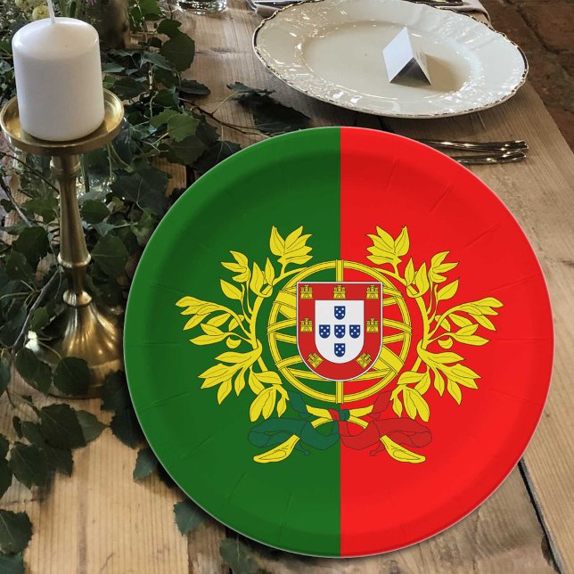 Prato De Papel Portugal, Bandeira Portuguesa, Aniversário/Esporte (Criador carregado)