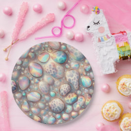 Prato De Papel Posh Glam Opal Leopard Print Paper Plates