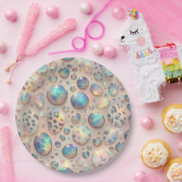 Prato De Papel Posh Glam Opal Leopard Print Paper Plates