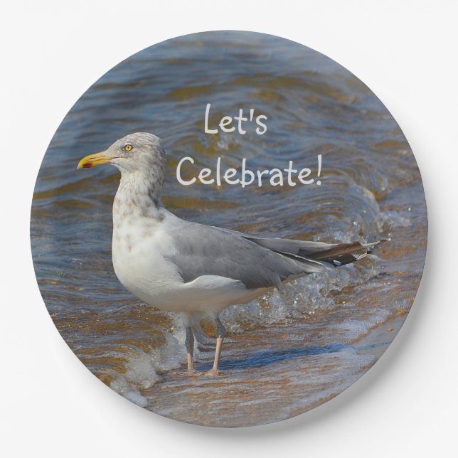 Prato De Papel Praia da Celebração do Seagull (Frente)