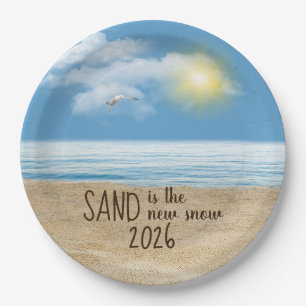 Prato De Papel Praia do Oceano 2026 Com Gaivota