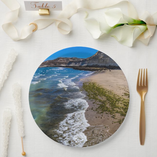 Prato De Papel Praia em Puerto Piramides, Argentina (Casamento)