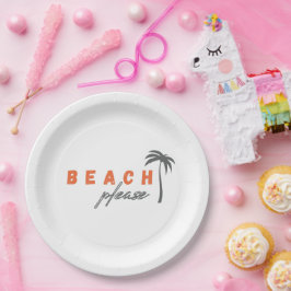 Prato De Papel praia, por favor, palmeira, festas de papel