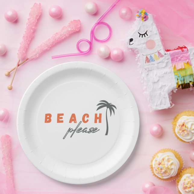 Prato De Papel praia, por favor, palmeira, festas de papel (Festa)